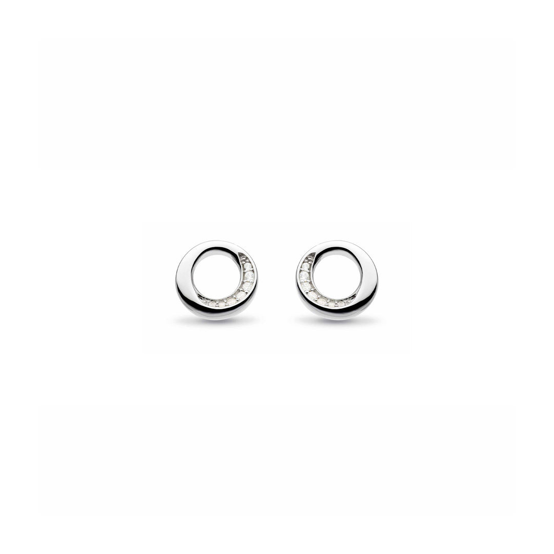 Kit Heath - Bevel Cirque Pavé Stud Earrings - Silver