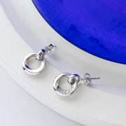 Kit Heath - Bevel Cirque Link Pavé Stud Earrings - Silver