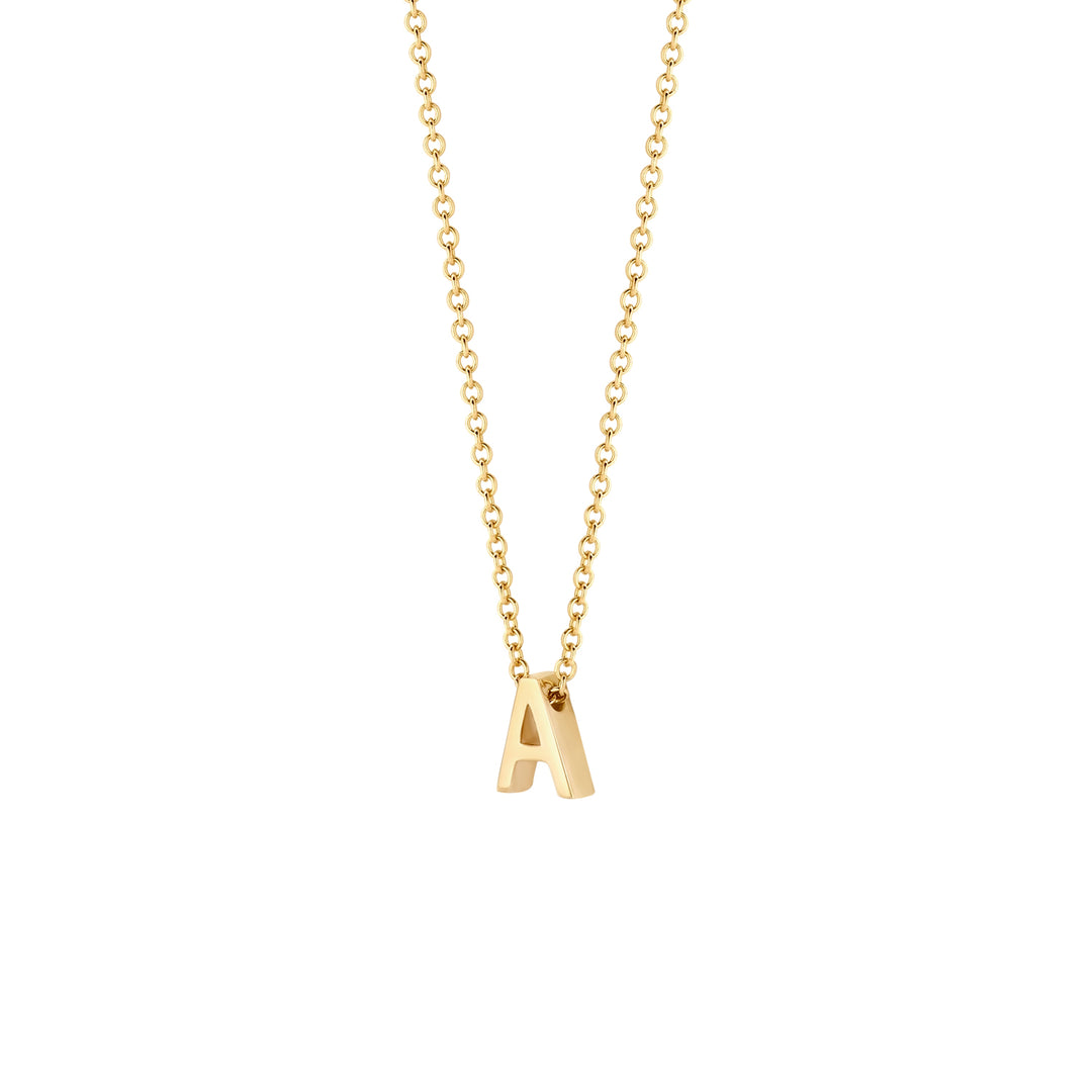 Blush - 42cm Initial A Neckace - 14kt Yellow Gold