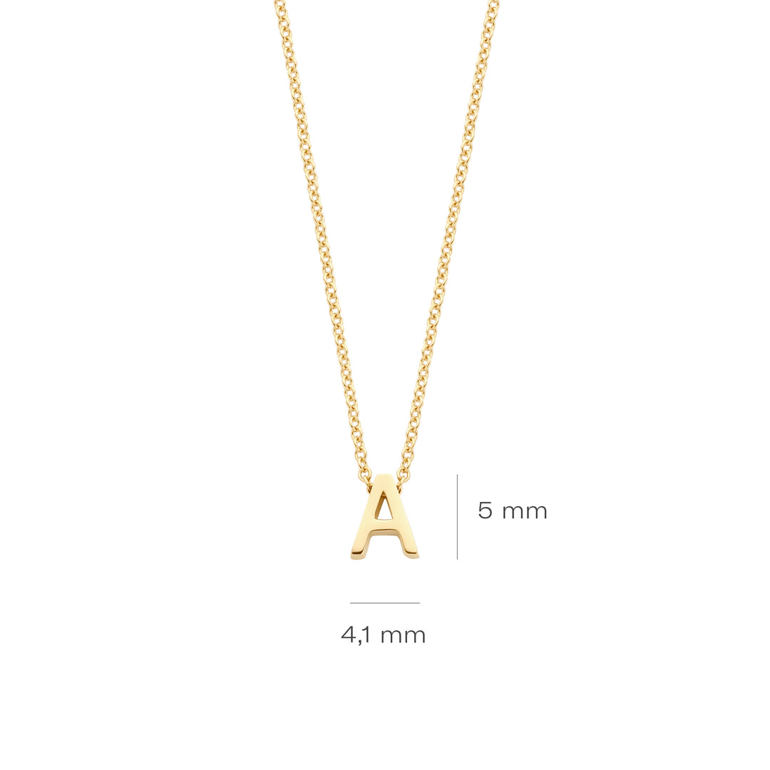 Blush - 42cm Initial A Neckace - 14kt Yellow Gold