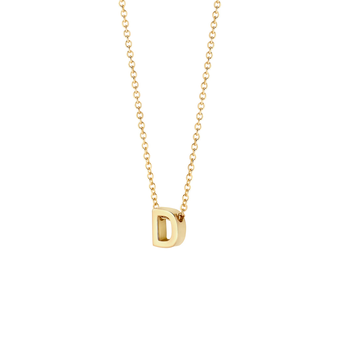 Blush - 42cm Initial D Necklace - 14kt Yellow Gold