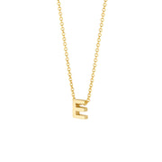 Blush - 42cm Initial E Necklace - 14kt Yellow Gold