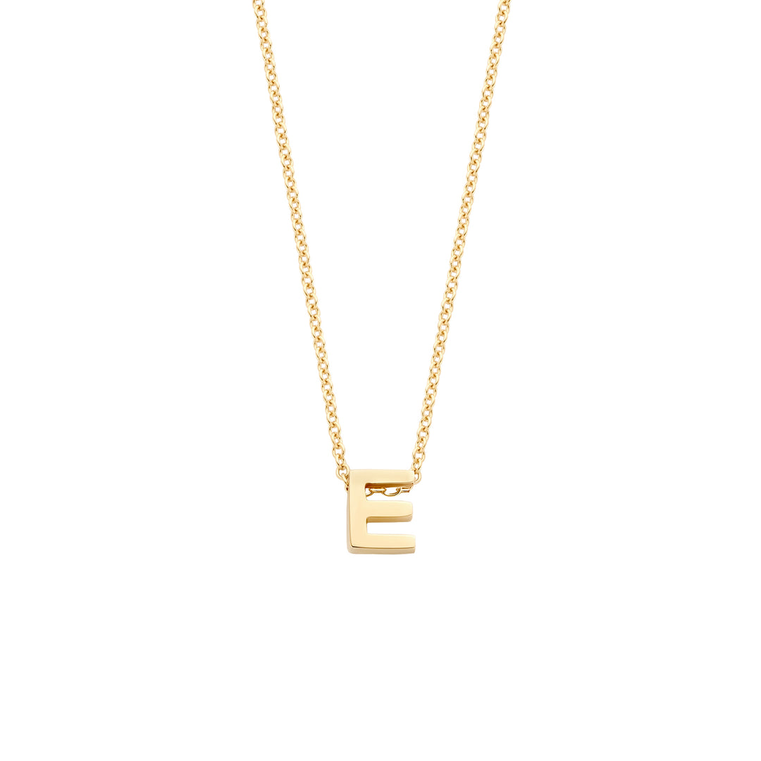 Blush - 42cm Initial E Necklace - 14kt Yellow Gold