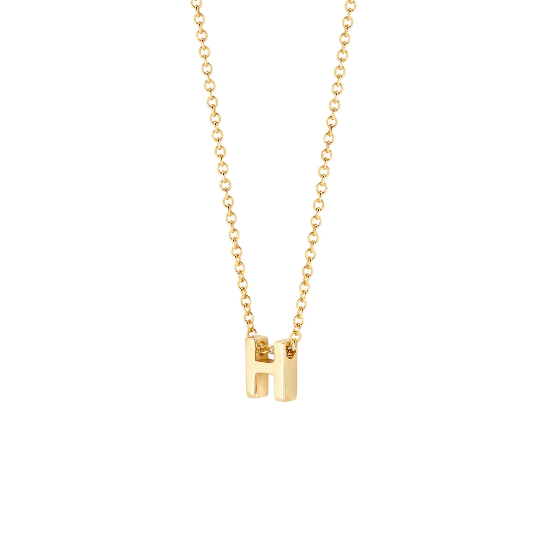 Blush - 42cm Initial H Neckace - 14kt Yellow Gold