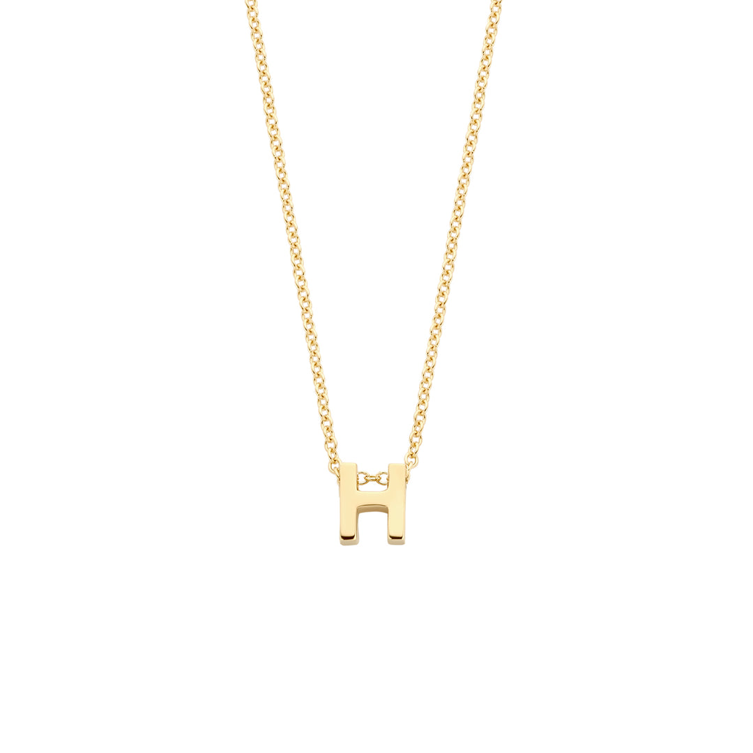 Blush - 42cm Initial H Neckace - 14kt Yellow Gold