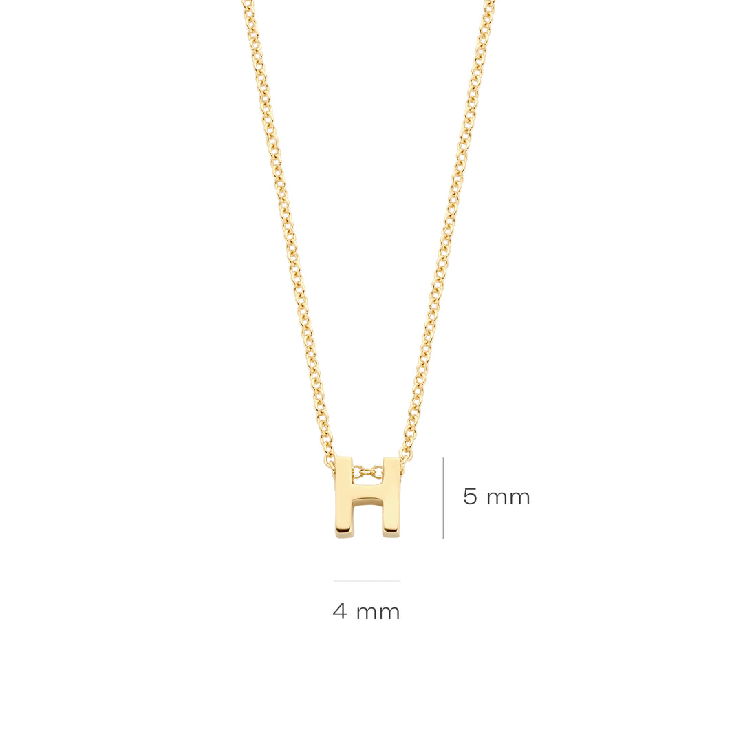 Blush - 42cm Initial H Neckace - 14kt Yellow Gold