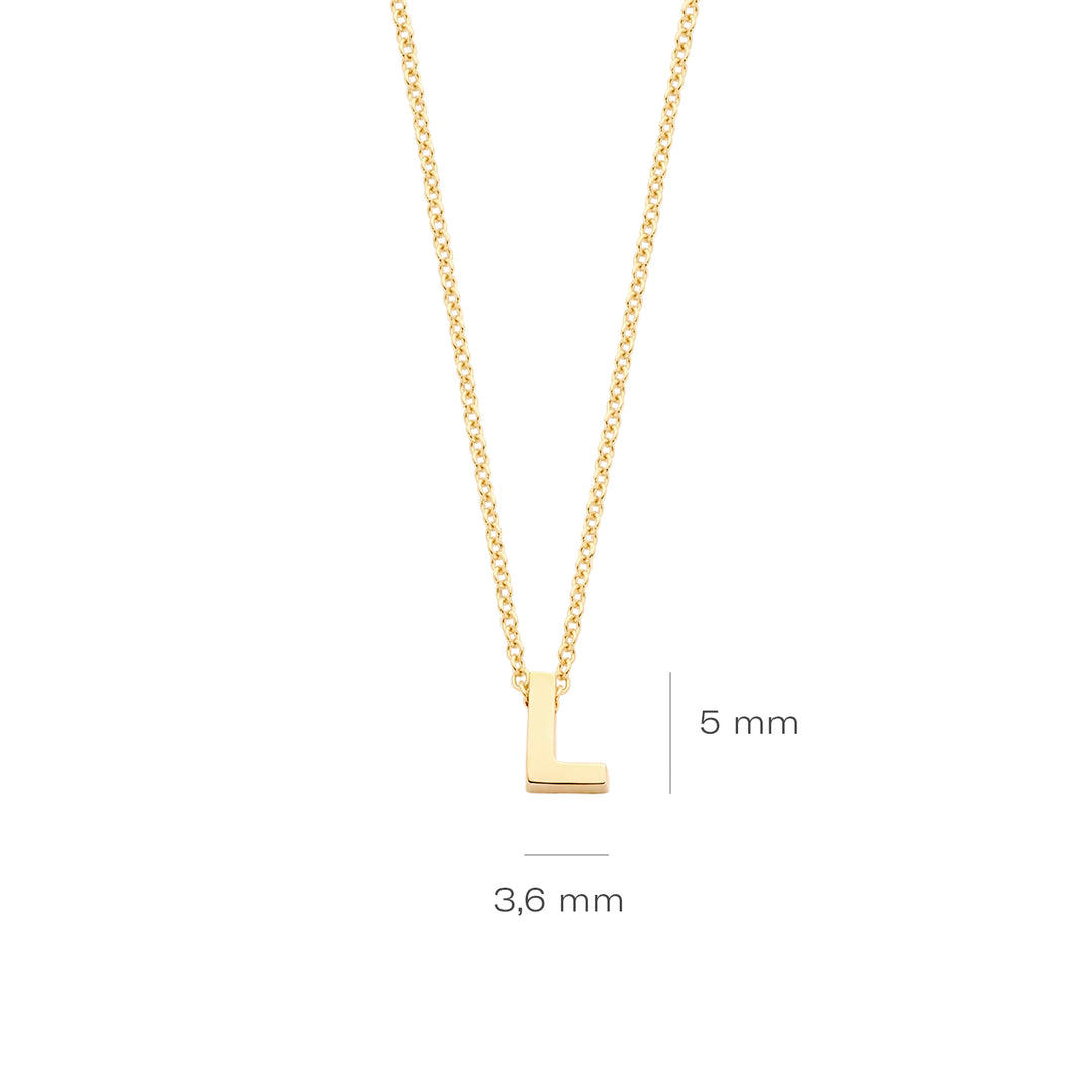 Blush - 42cm Initial L Neckace - 14kt Yellow Gold