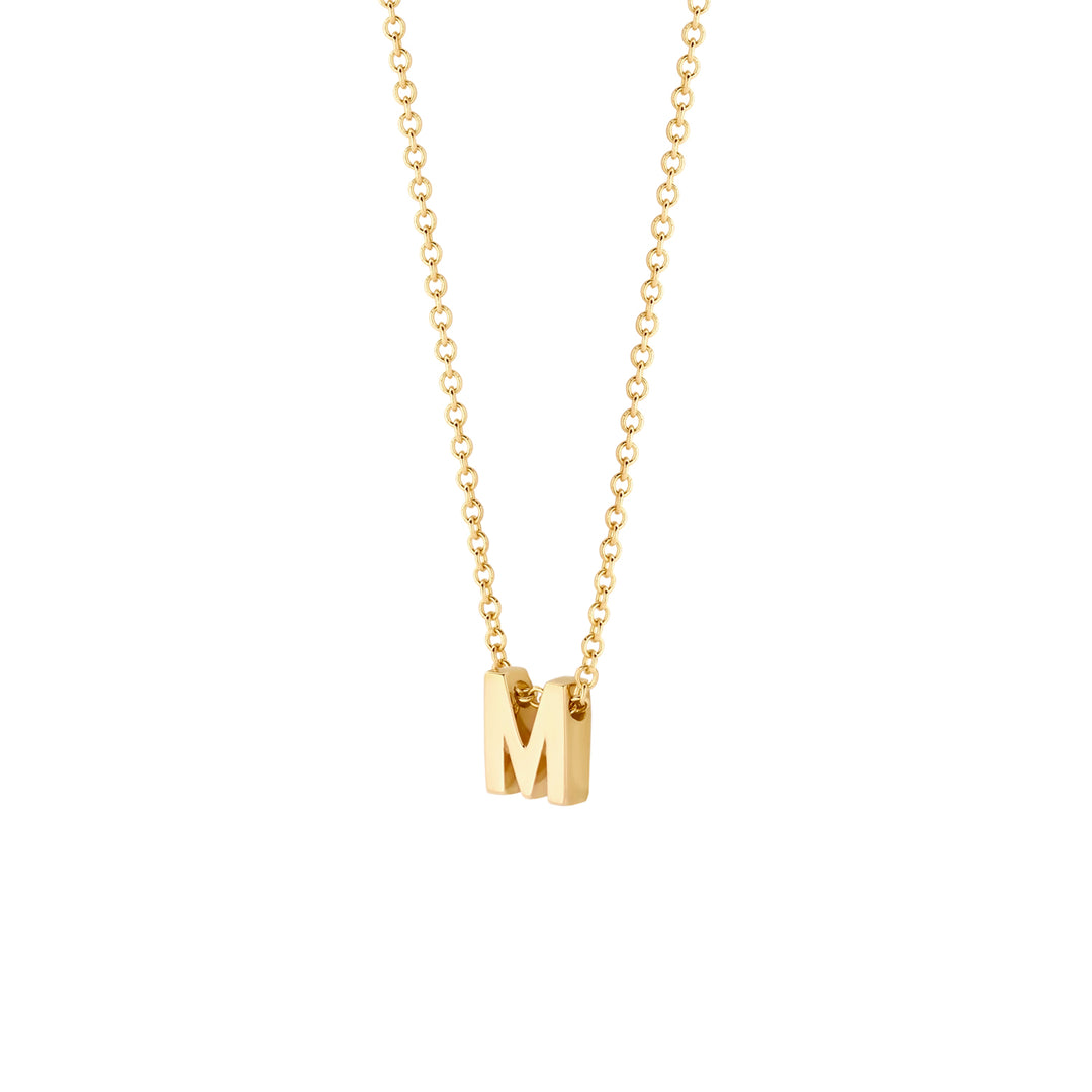 Blush - 42cm Initial M Neckace - 14kt Yellow Gold