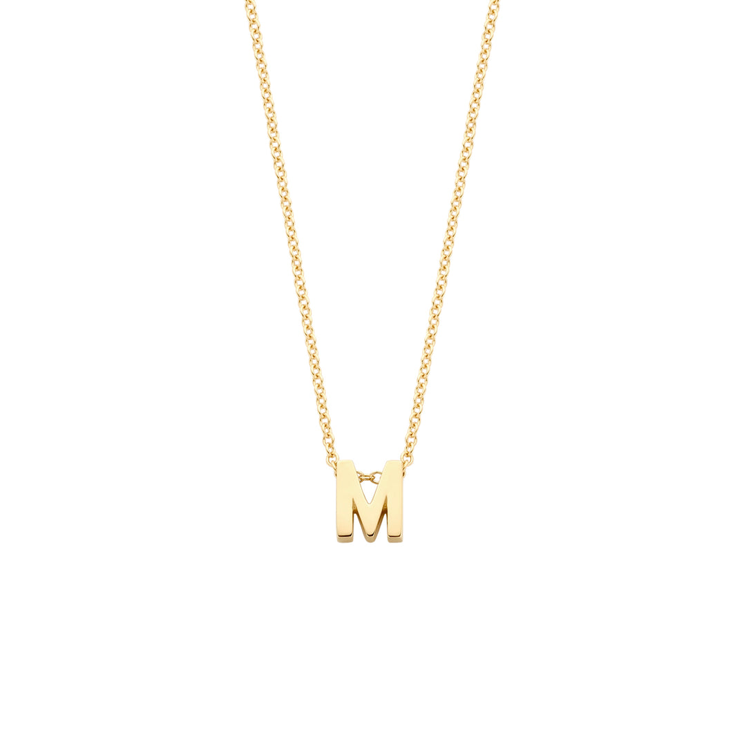 Blush - 42cm Initial M Neckace - 14kt Yellow Gold