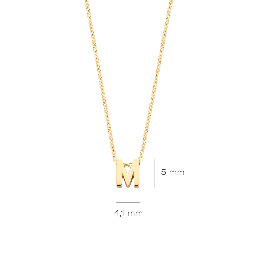 Blush - 42cm Initial M Neckace - 14kt Yellow Gold