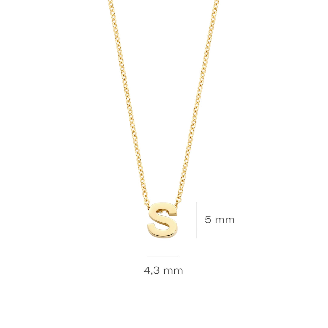 Blush - 42cm Initial S Neckace - 14kt Yellow Gold