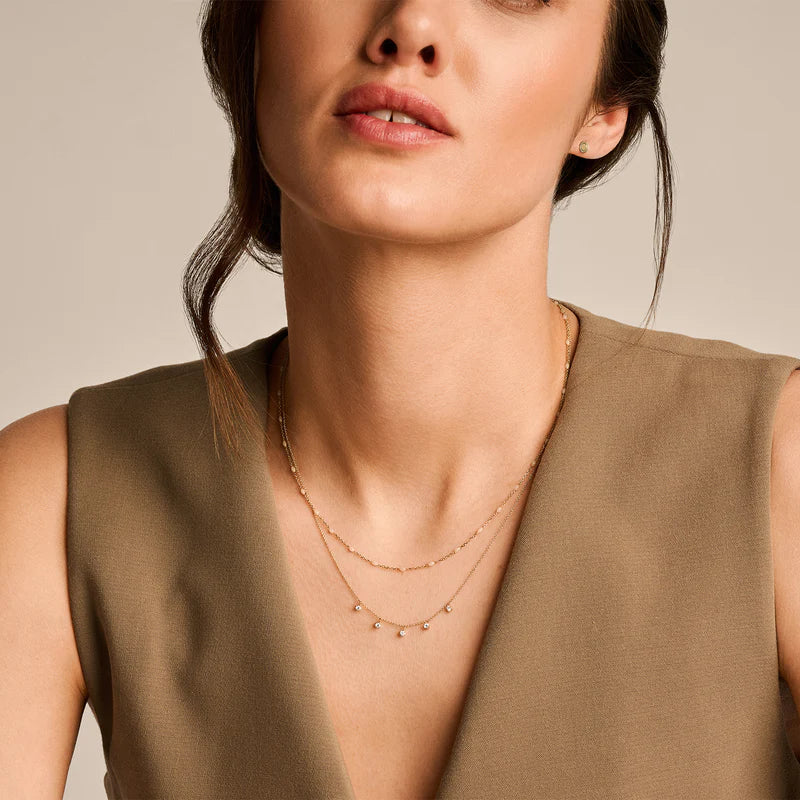 Blush - 42cm CZ Droplet Necklace - 14kt Yellow Gold