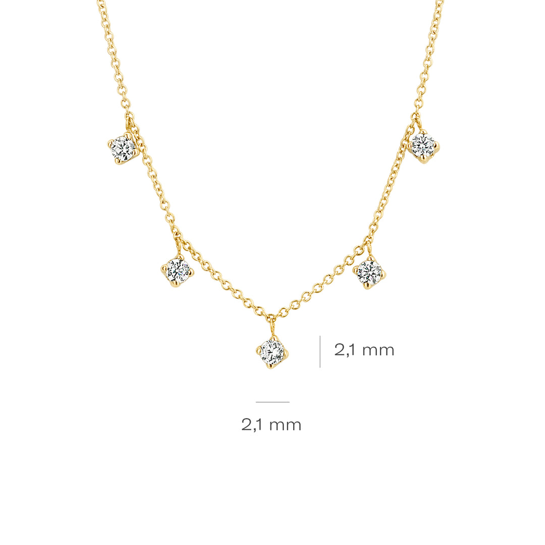 Blush - 42cm CZ Droplet Necklace - 14kt Yellow Gold