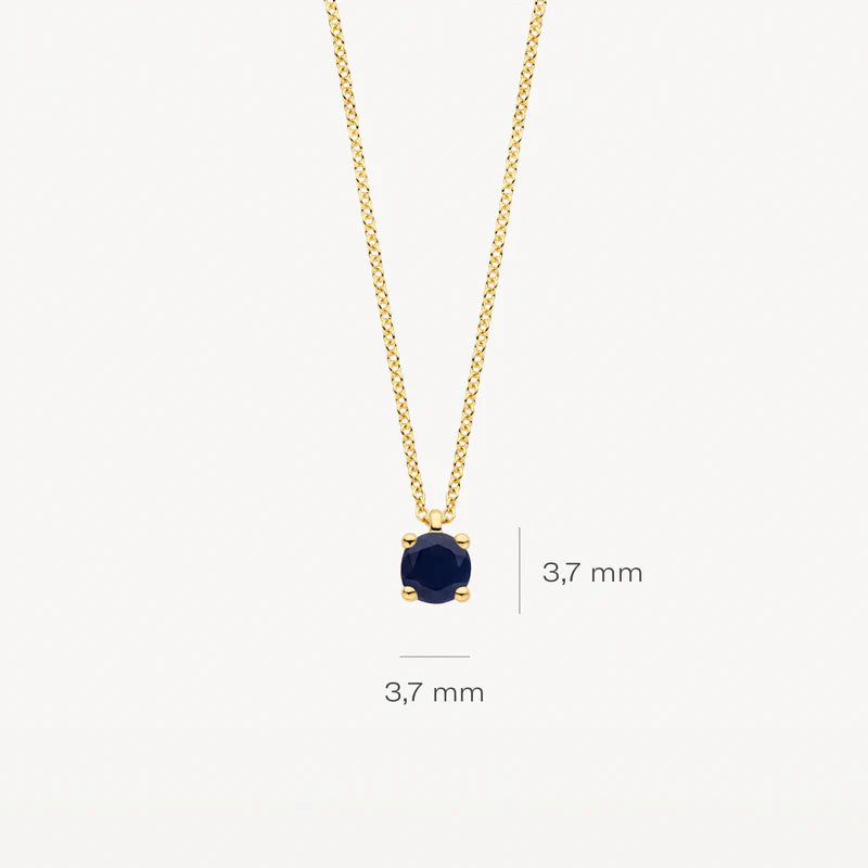 Blush - Birthstone Necklace - Blue Sapphire September - 14kt Yellow Gold