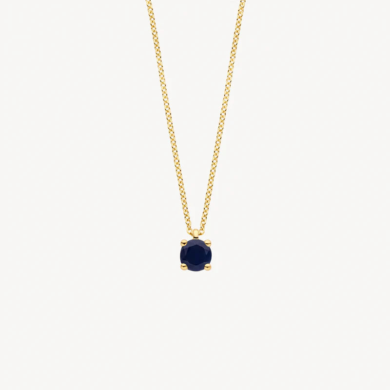 Blush - Birthstone Necklace - Blue Sapphire September - 14kt Yellow Gold