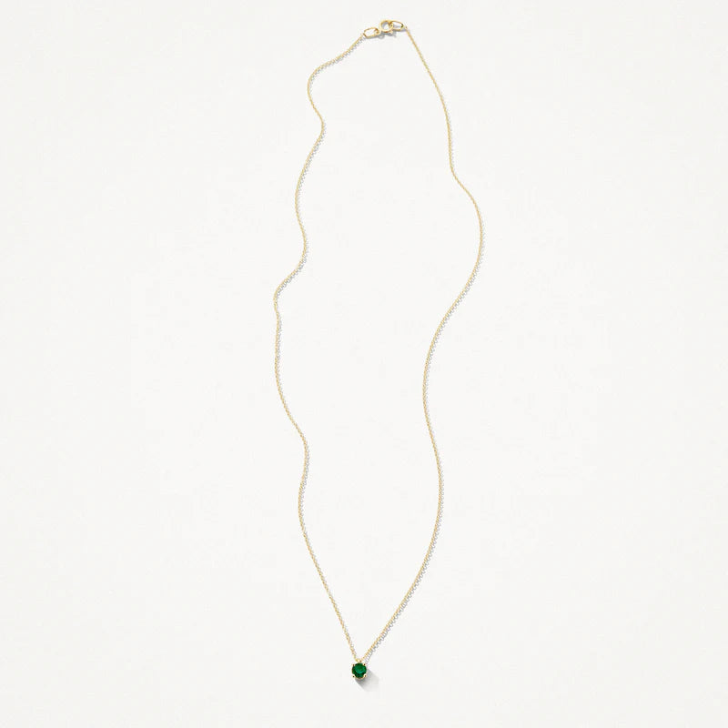 Blush - Birthstone Necklace - Emerald May - 14kt Yellow Gold