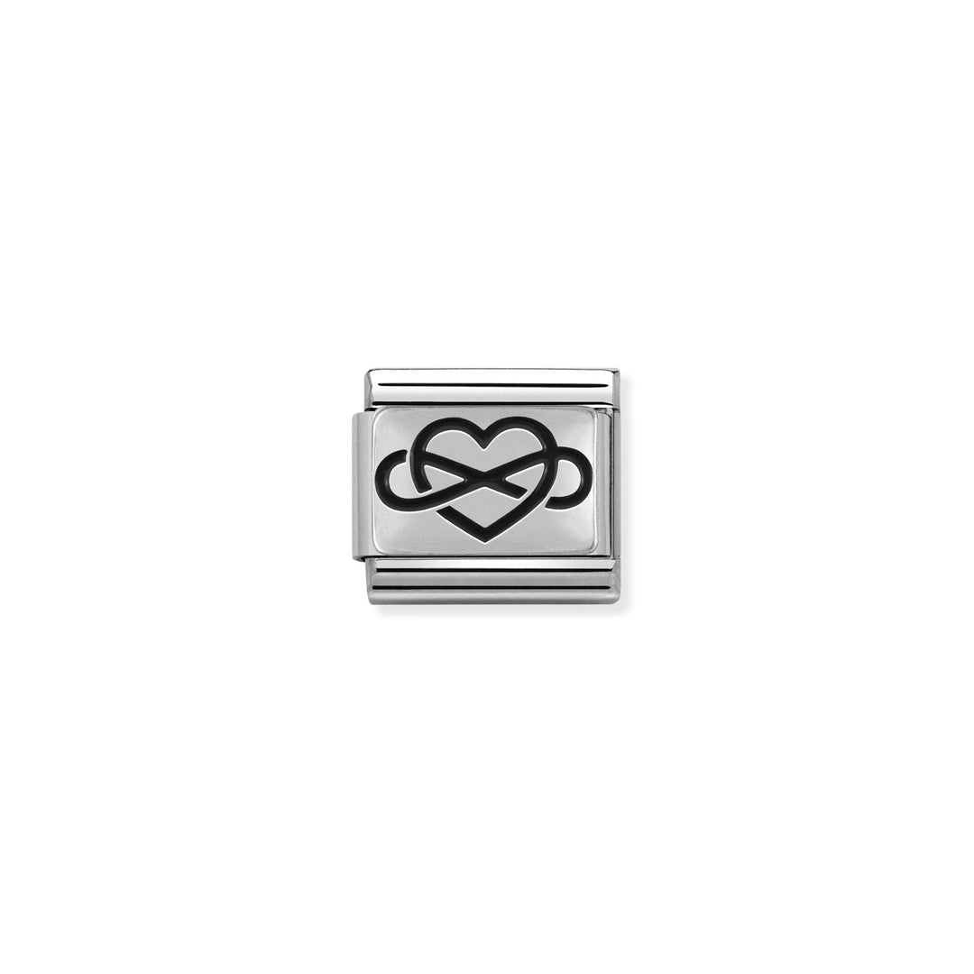 Nomination - Classic Oxidized Infinity Heart Charm