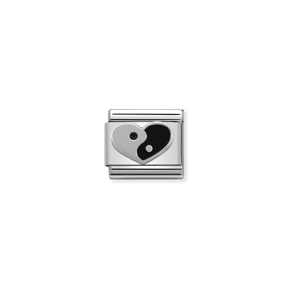 Nomination - Composable Yin Yang Heart Charm - Silver