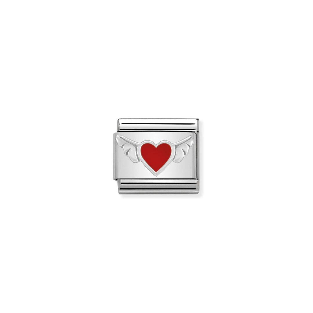Nomination - Enamel Silver Heart With Wings Charm