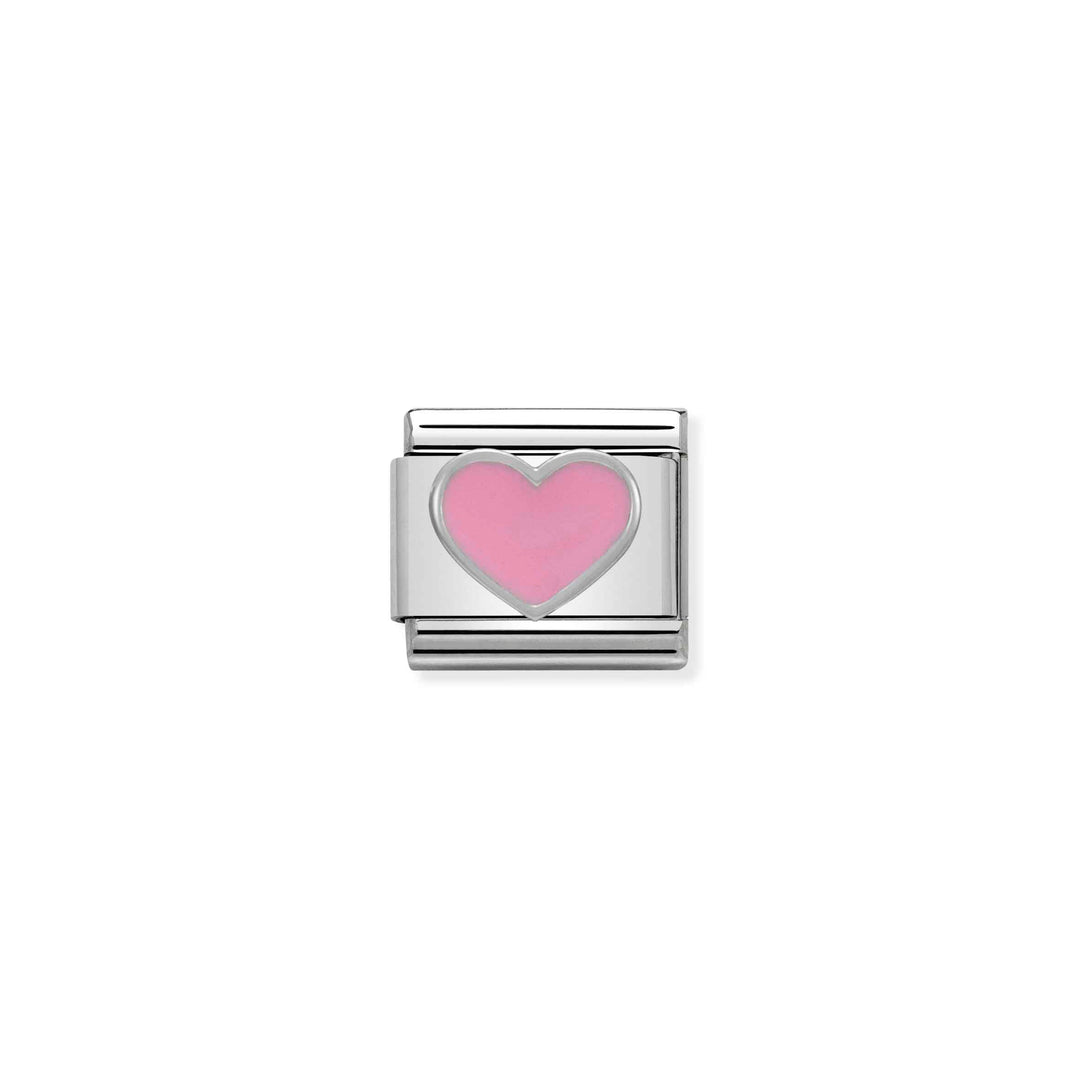 Nomination - Pink & Silver Heart Charm