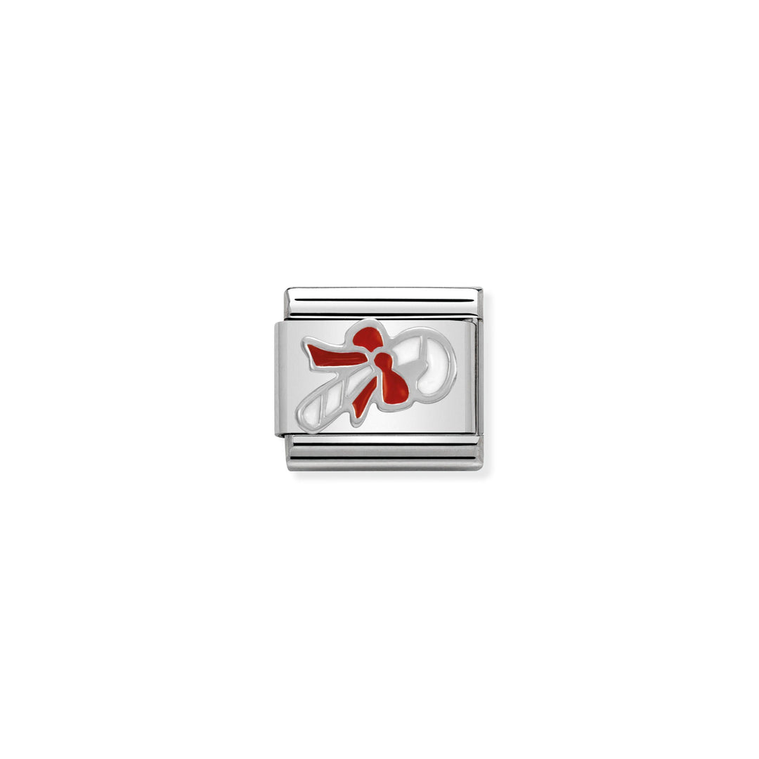 Nomination - Enamel Silver Candy Cane Charm