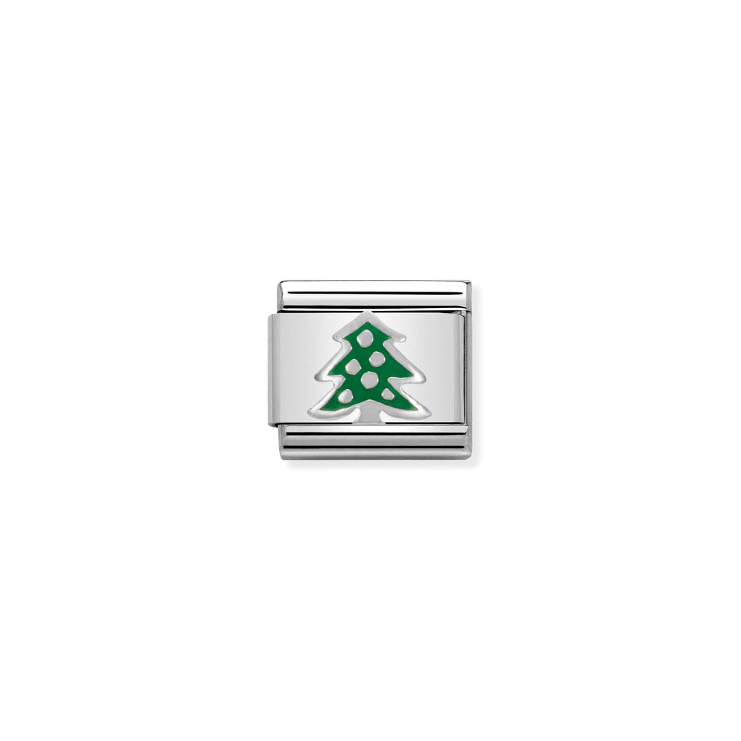 Nomination - Enamel Silver Christmas Tree Charm