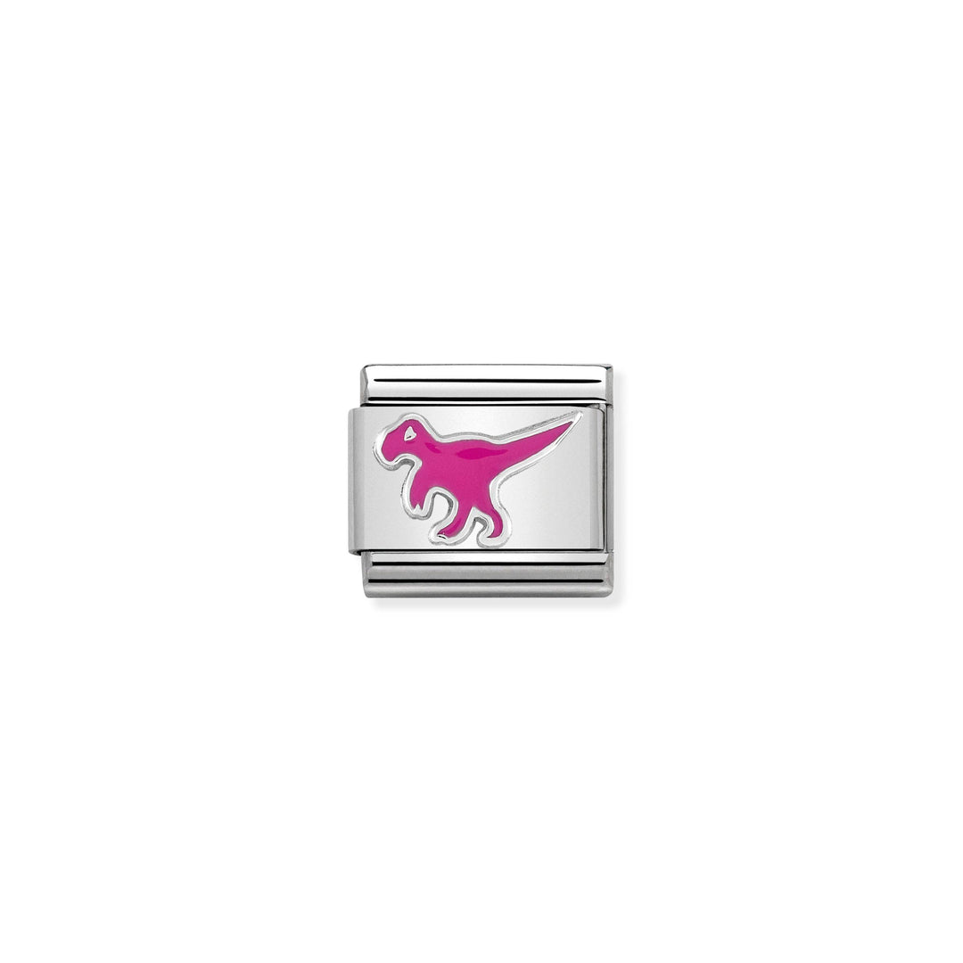 Nomination - Enamel Silver Dinosaur Charm
