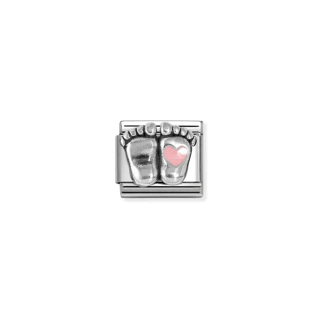 Nomination - Baby Feet with Light Pink Heart Charm