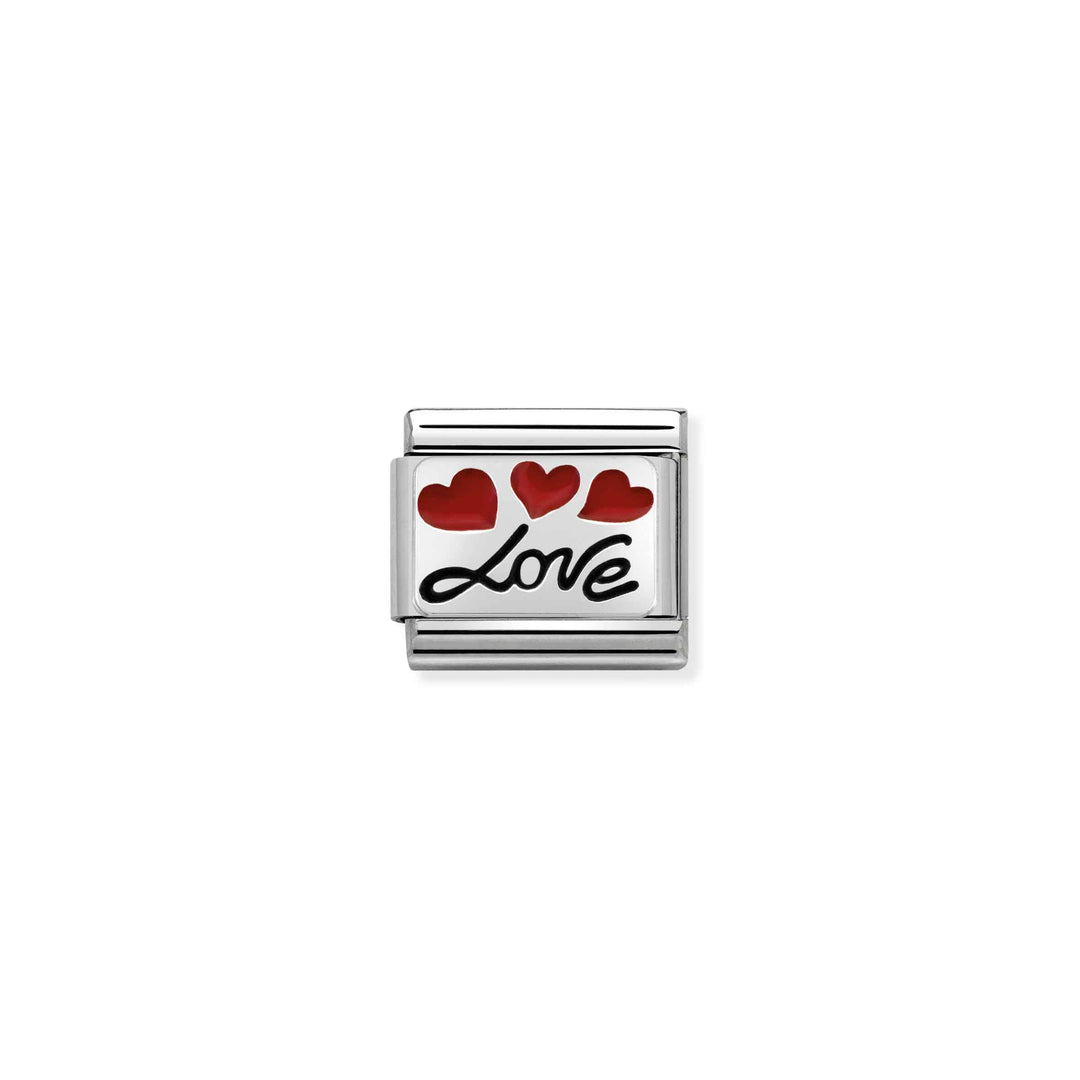 Nomination - Composable Love in Italics Charm - Silver