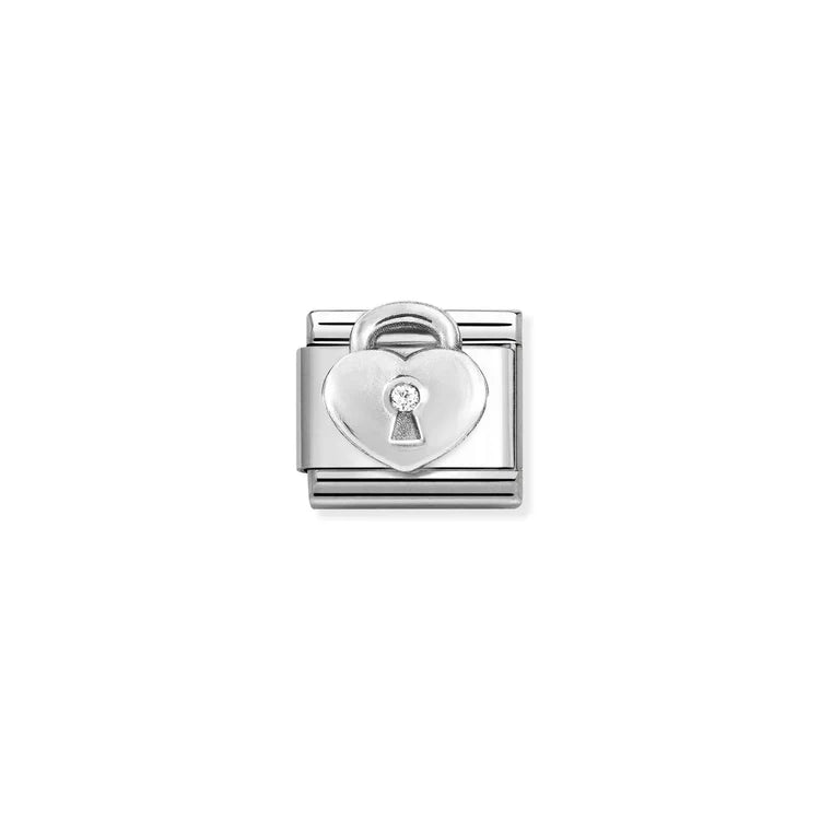 Nomination - Composable Heart Padlock Charm - Silver