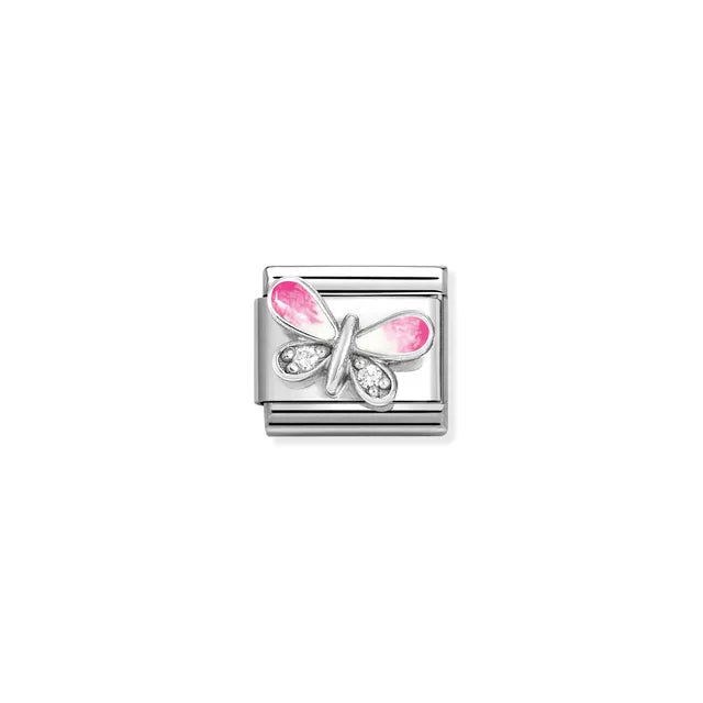 Nomination - Composable Pink Butterfly with CZ Charm - Silver