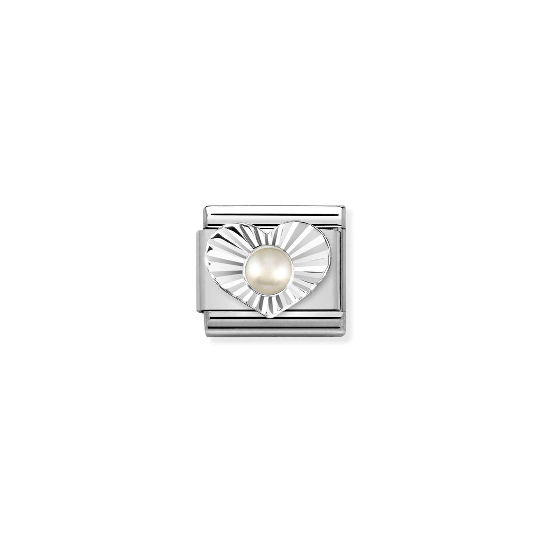 Nomination - Pearl Heart Charm