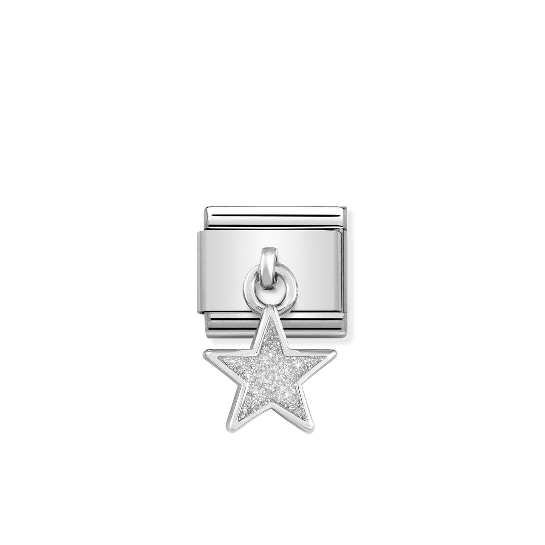 Nomination - White Glitter Star Charm