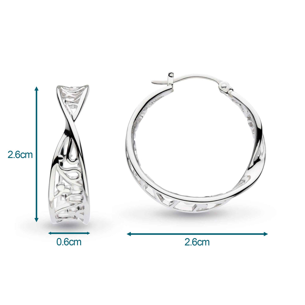 Kit Heath - Blossom Flourish Twist Hoop Earrings - Silver
