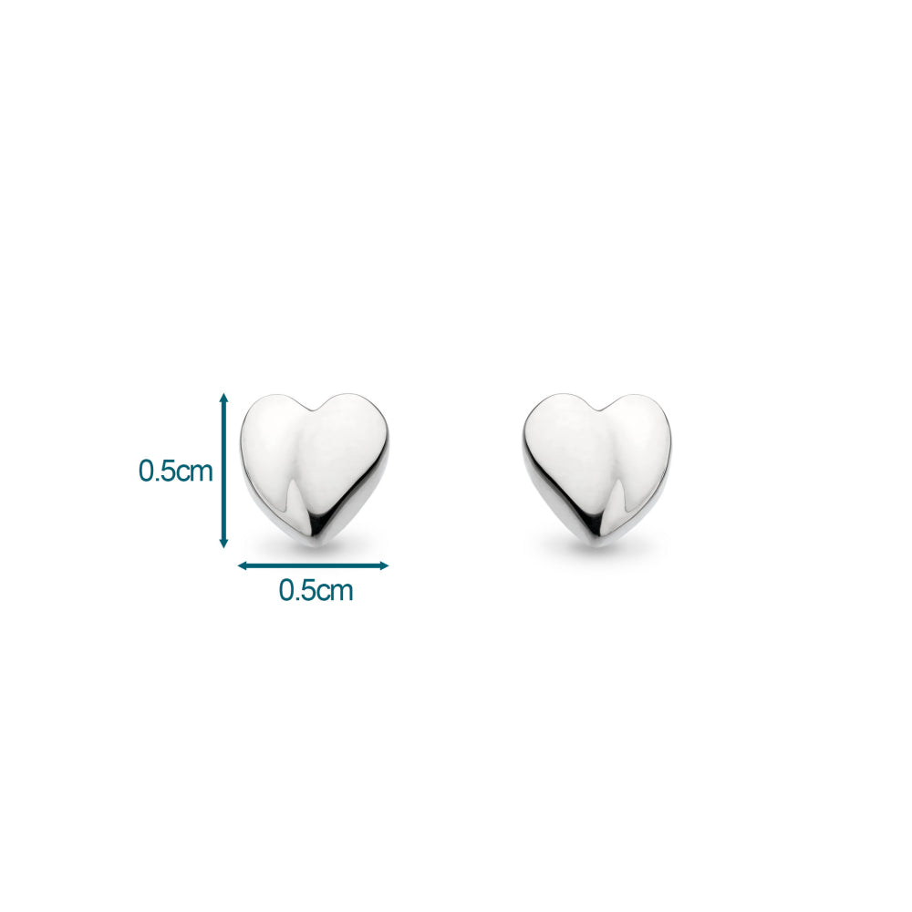 Kit Heath - Miniatures Sweet Heart Stud Earrings - Silver