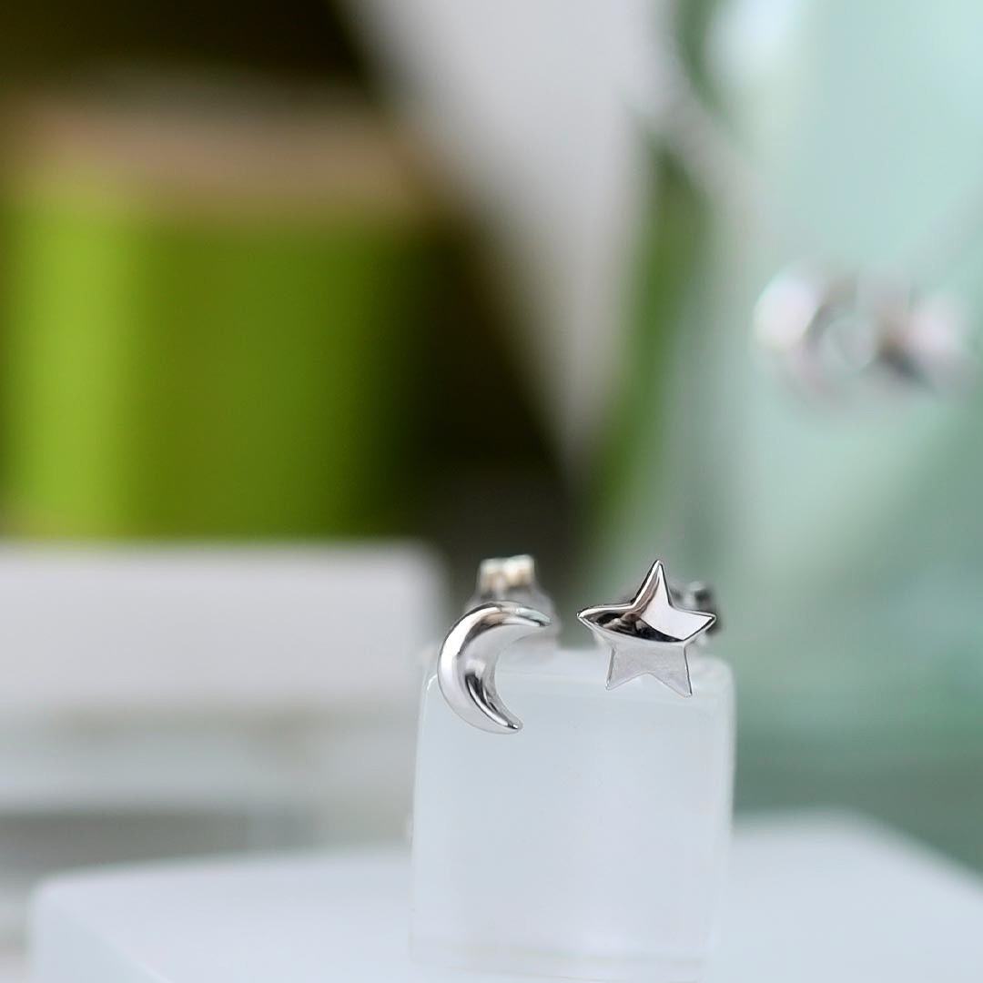 Kit Heath - Miniatures Moonlight Stud Earrings - Silver