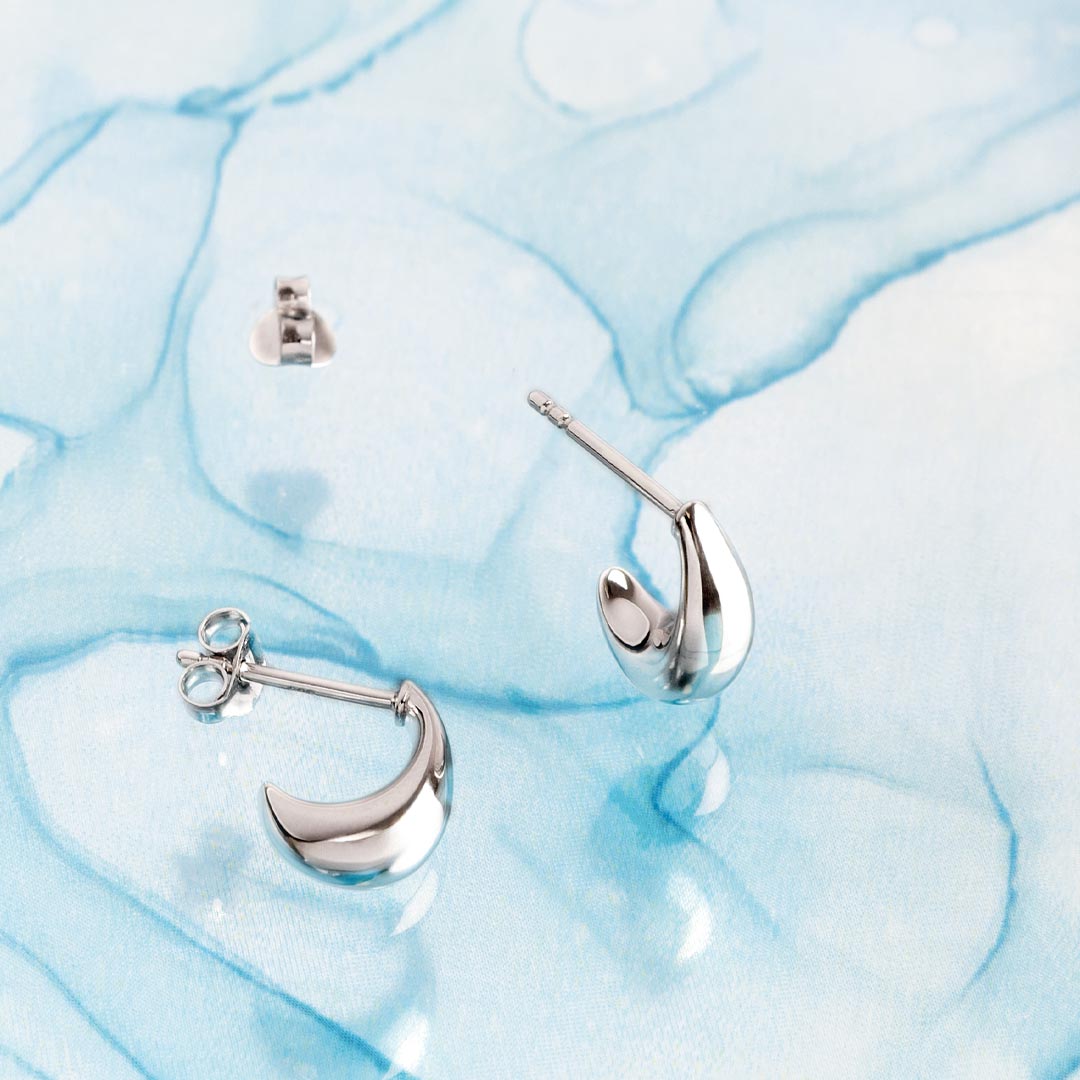 Kit Heath - Coast Pebble Smooth Hoop Earrings - Silver