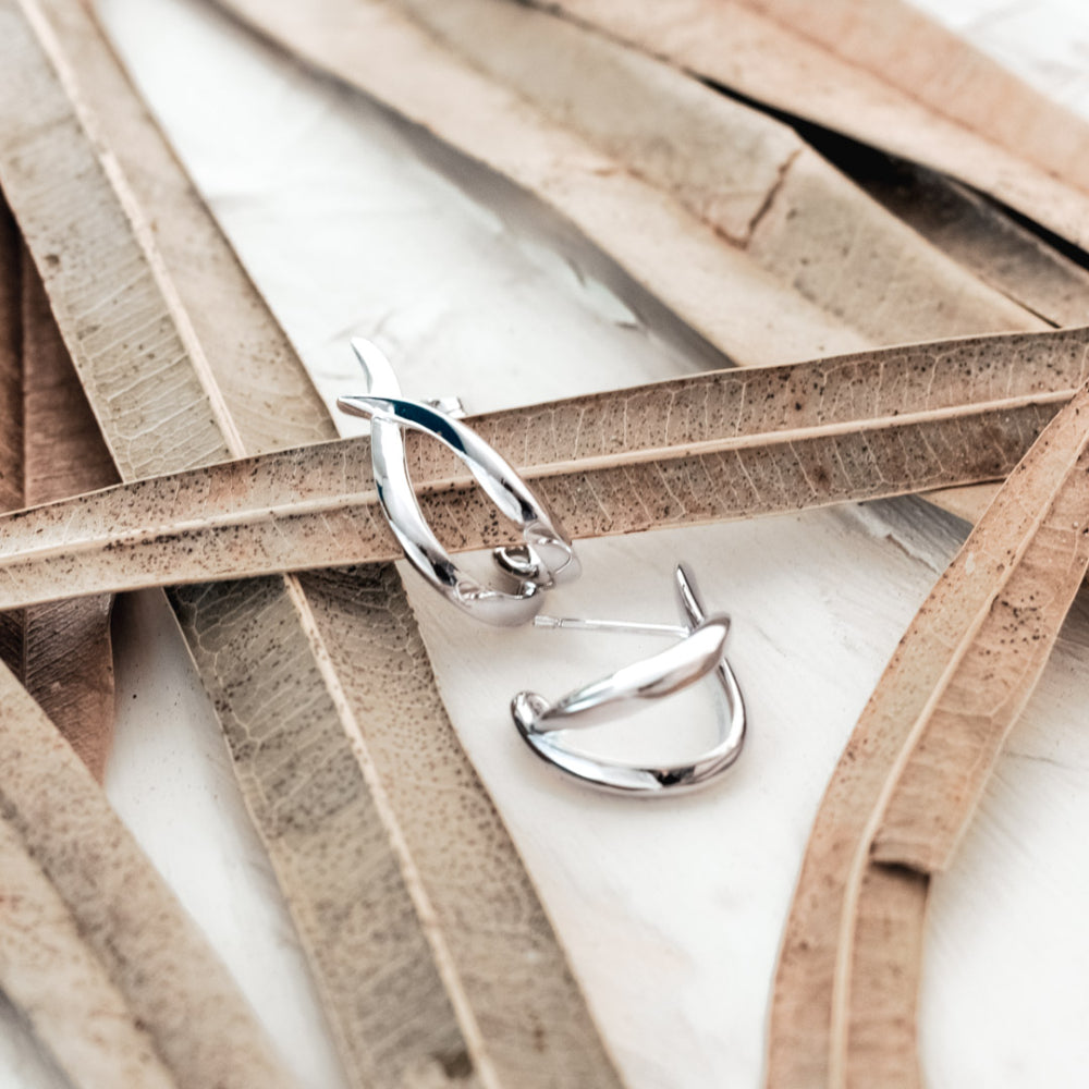 Kit Heath - Entwine Twine Twist Hoop Earrings - Silver