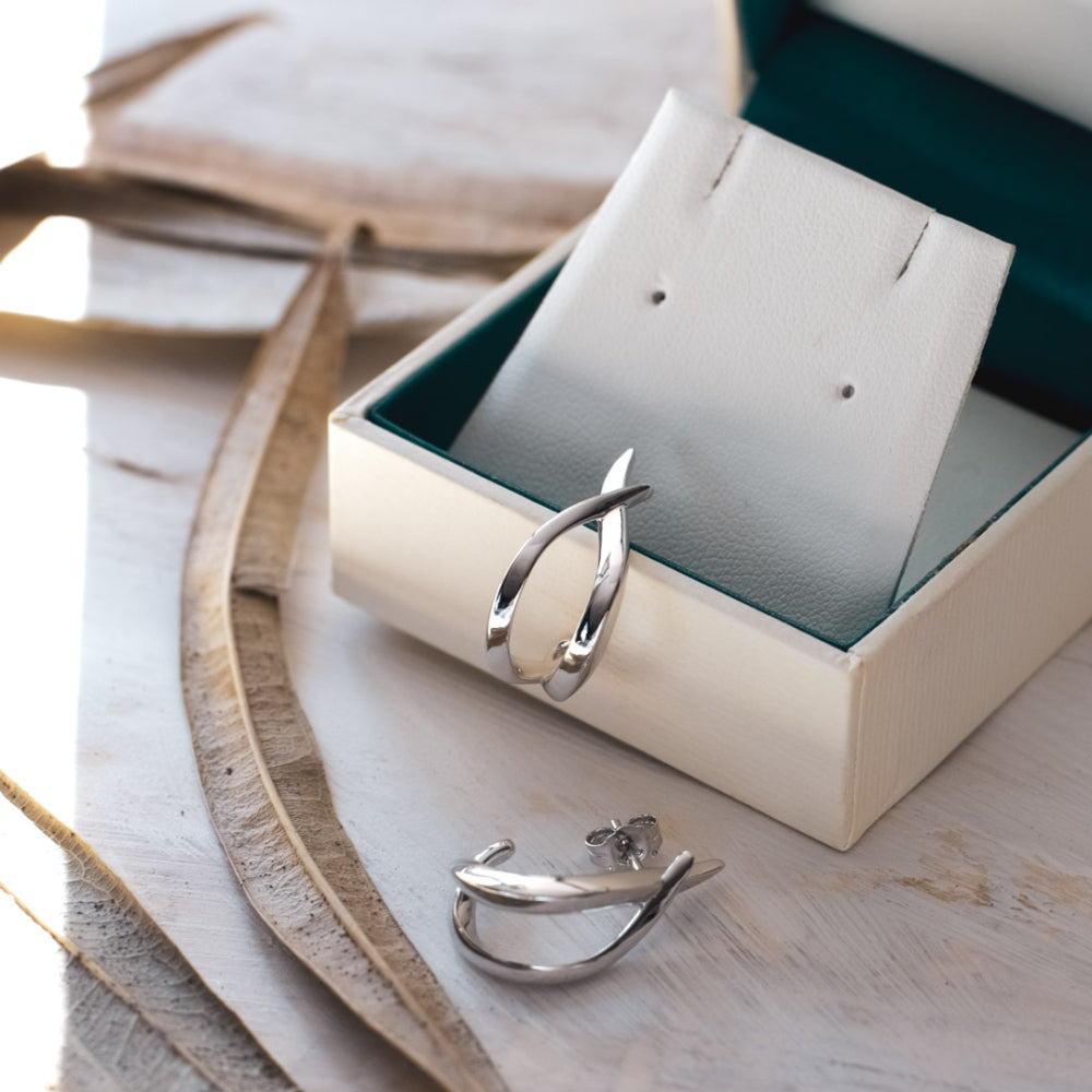 Kit Heath - Entwine Twine Twist Hoop Earrings - Silver