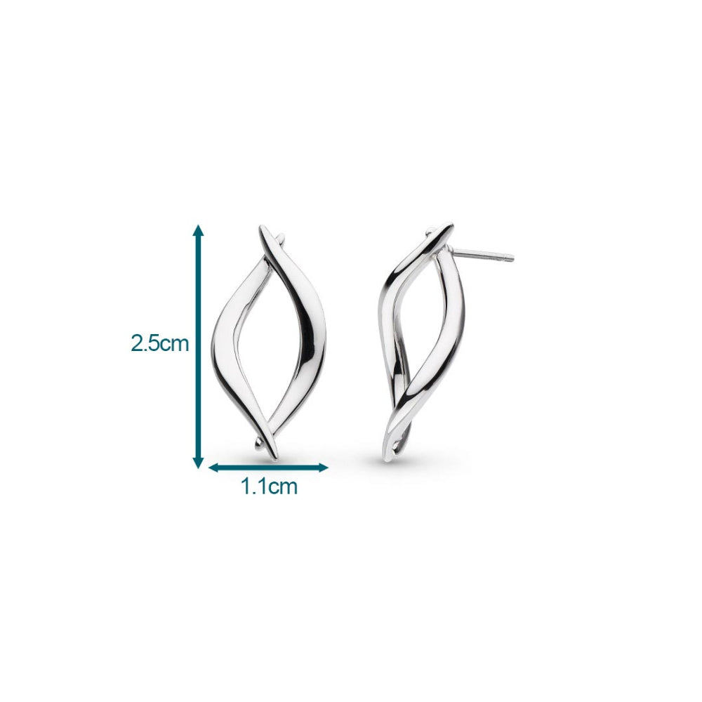 Kit Heath - Entwine Twine Twist Link Stud Earrings - Silver
