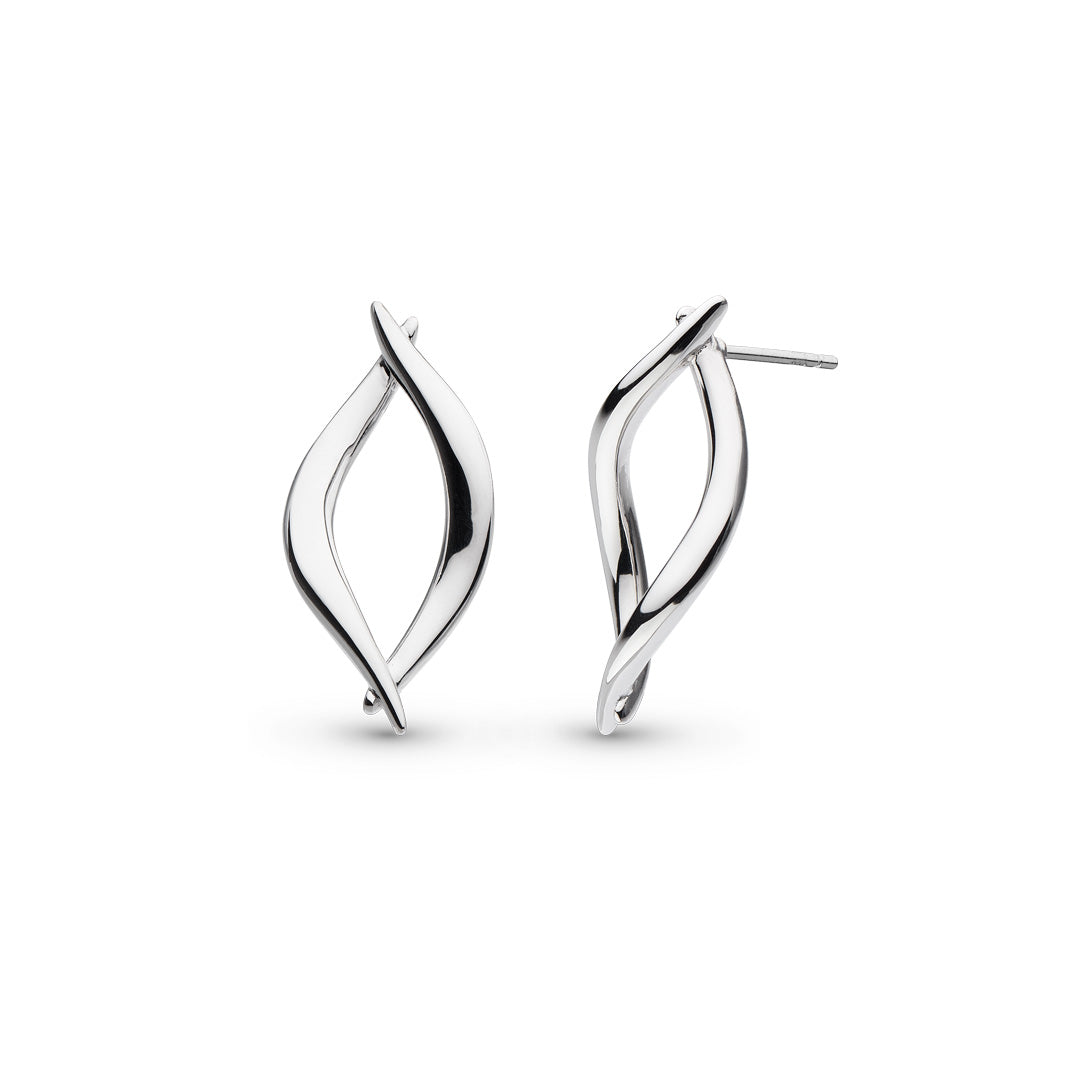 Kit Heath - Entwine Twine Twist Link Stud Earrings - Silver