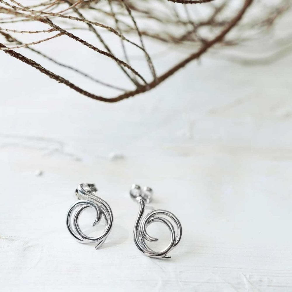Kit Heath - Entwine Helix Wrap Stud Earrings - Silver