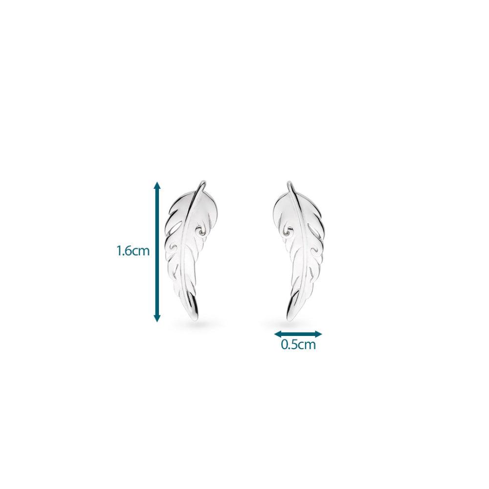 Kit Heath - Feather Wisp Stud Earrings - Silver