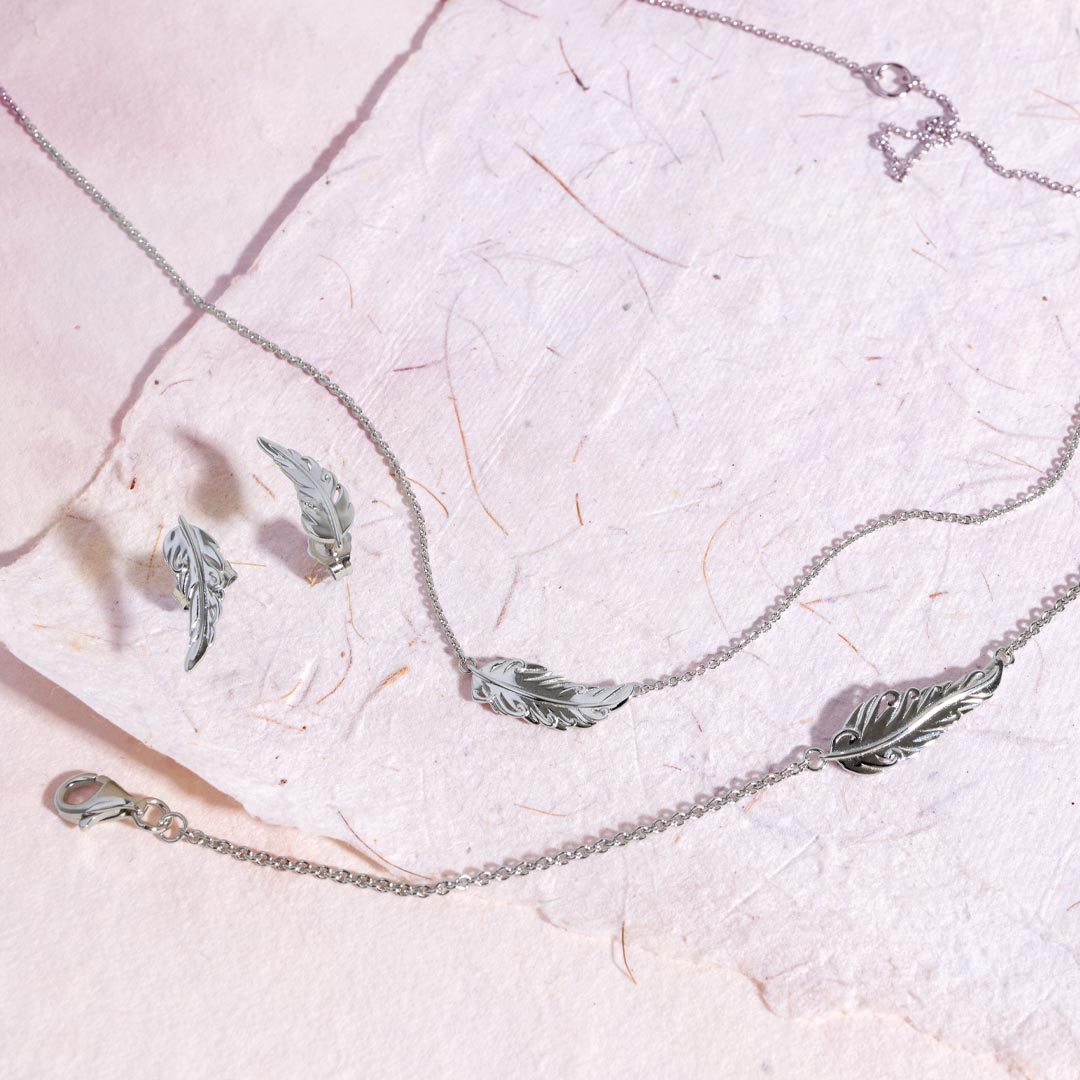 Kit Heath - Feather Wisp Stud Earrings - Silver