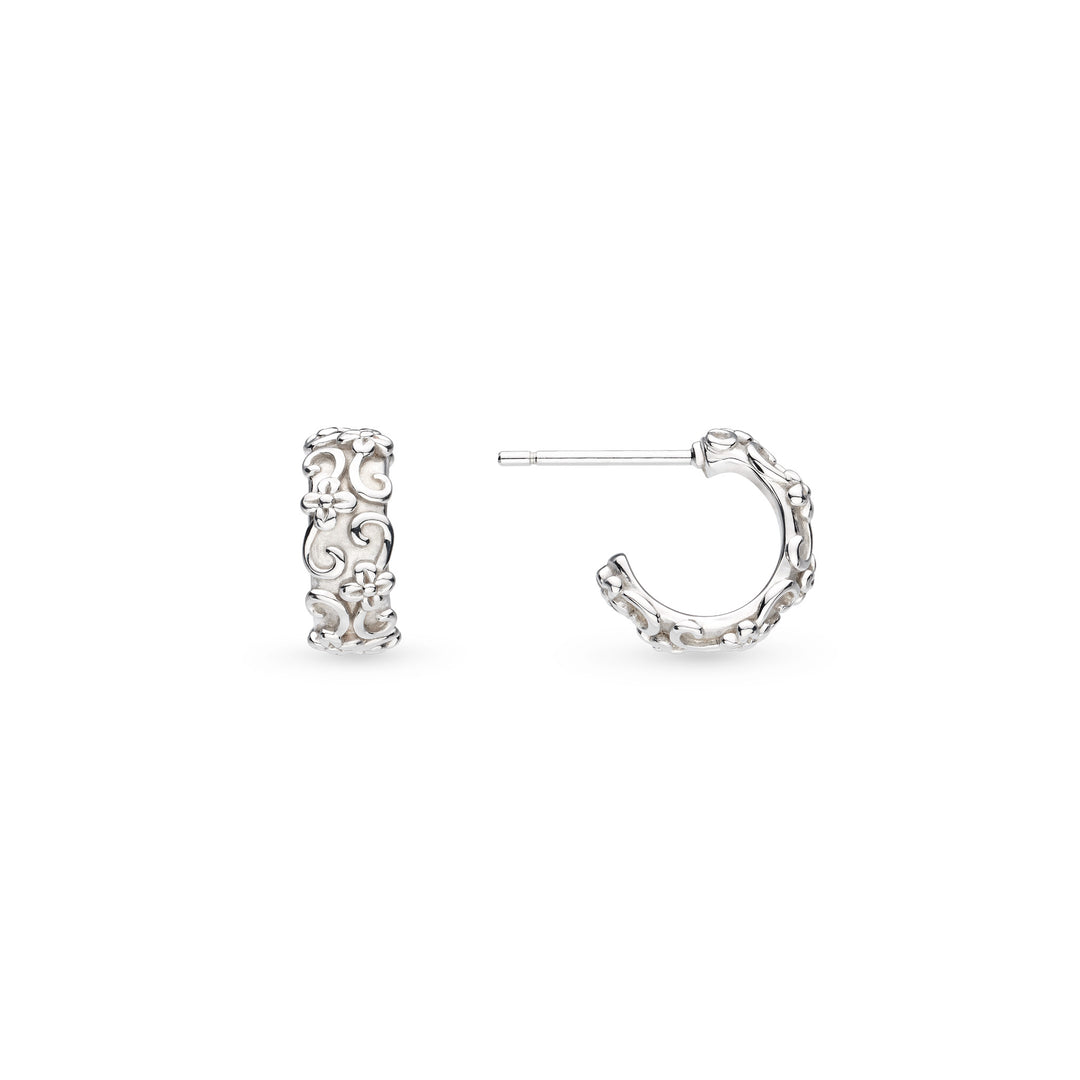 Kit Heath - Blossom Flyte Honey Flower Chunky Hoop Earrings - Silver