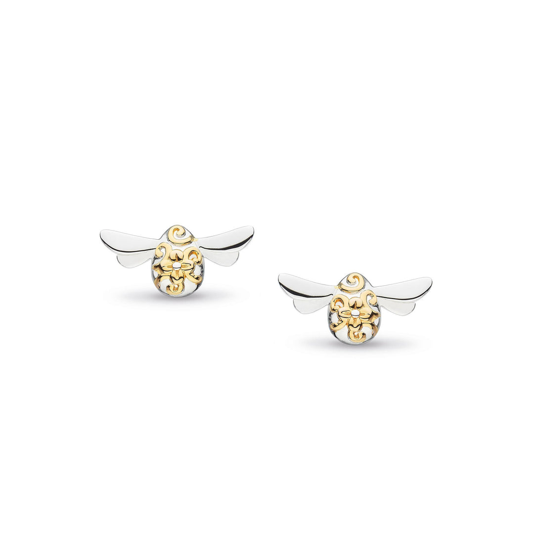 Kit Heath - Blossom Flyte Honey Bee Stud Earrings - Silver