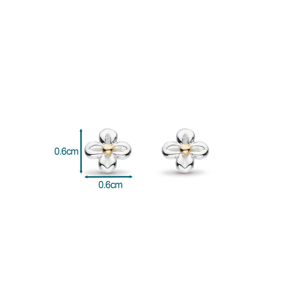 Kit Heath - Blossom Flyte Honey Flower Stud Earrings - Silver