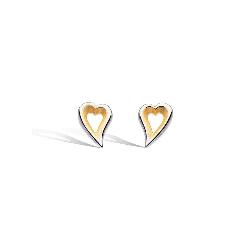 Kit Heath - Desire Love Story Heart Stud Earrings - Gold