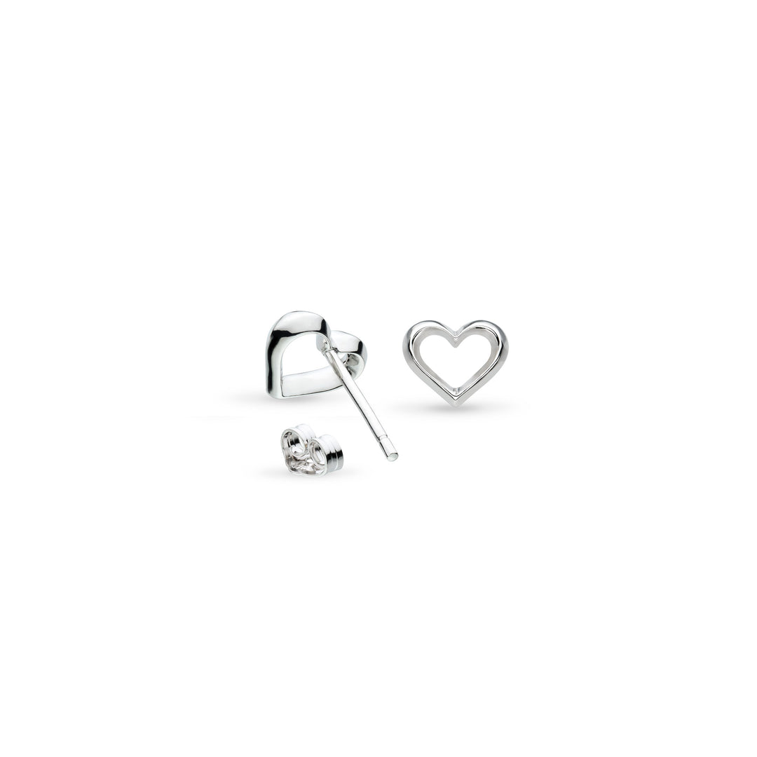Kit Heath - Love Silver Heart Stud Earrings - Silver