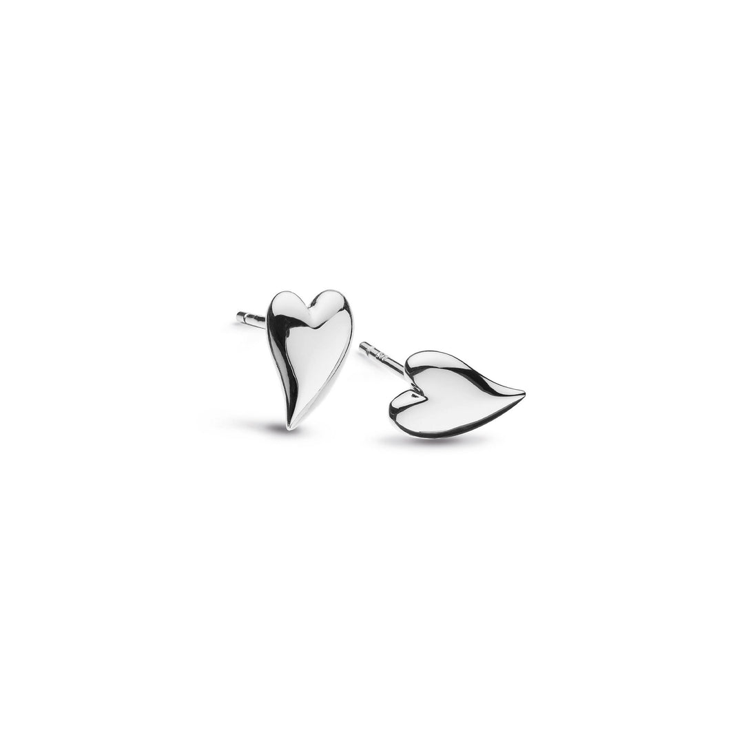 Kit Heath - Desire Kiss Mini Heart Stud Earrings - Silver